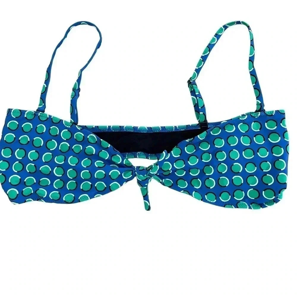 Solid & Striped The Roux Bikini Top Cobalt Blue Polka Dot — image 7 of 8